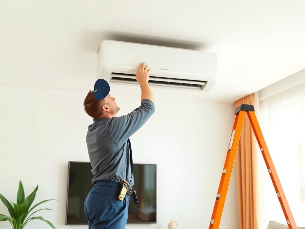 Instalação de ar condicionado split em residência