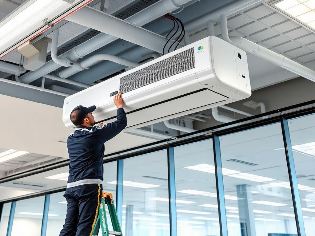 Instalação de ar condicionado em ambiente comercial